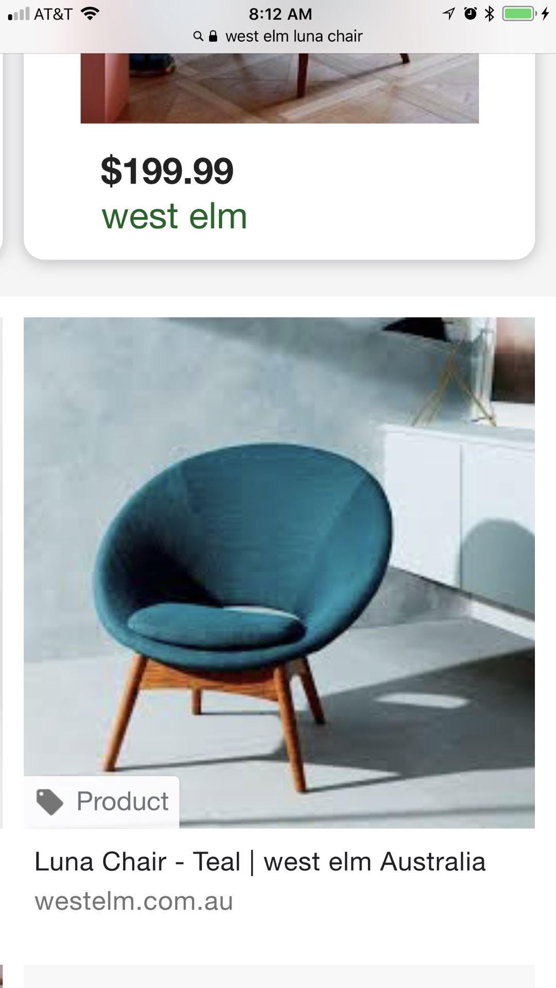 West Elm Luna chair.