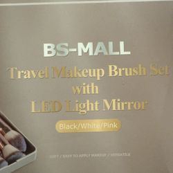 BS-mall Travel Makeup Brush Set With LED MIRROR 
