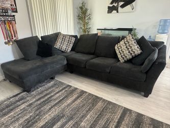 Charcoal Sectional Couch – $250