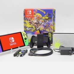 Like New Nintendo Switch OLED Splatoon Special Edition + Accessories
