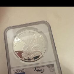 2024 S Eagle S$1 PF 70 ULTRA CAMEO Sliver Hand Sign