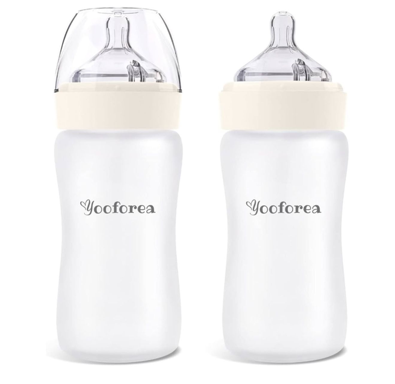 Silicone Coated Glass Baby Bottles (Set Of 2) New