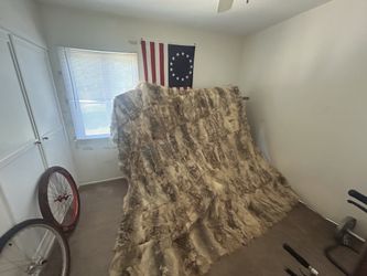 Huge Real Badger Fur Blanket