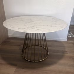 Modern Round Marble-like Dining Table Set