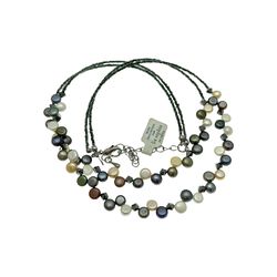 Lia Sophia TAHITIAN Delicate Layered Necklace, Freshwater Button Pearls