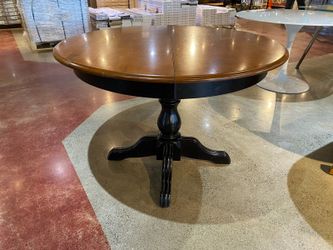 Black Two-Tone Round Pedestal Dining Table