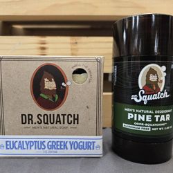Dr. Squatch EUCALYPTUSGREEKYOGURT Bar Men's Natural Soap/ Pine Tar Deodorant