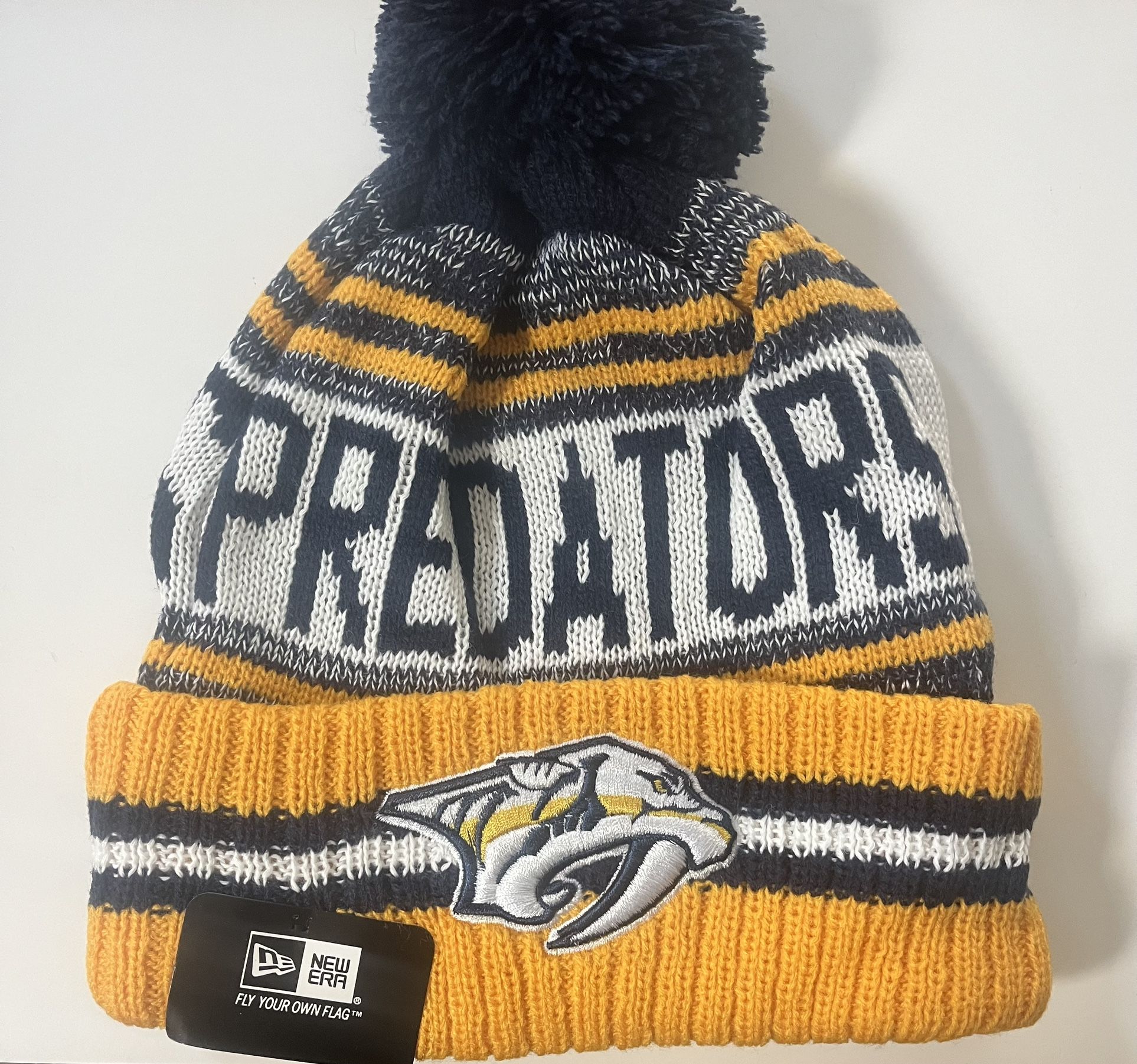 Nashville Predators Beanie, White, Blue, Yellow/gold , NHL, NWT