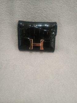 Shiny Black H Cardholder Wallet