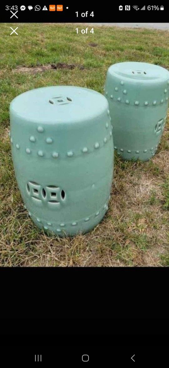 Celedon Antique Chinese Stools