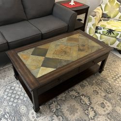 Coffee table with marble top