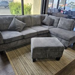 Sectional Sofa With Storage Ottoman 