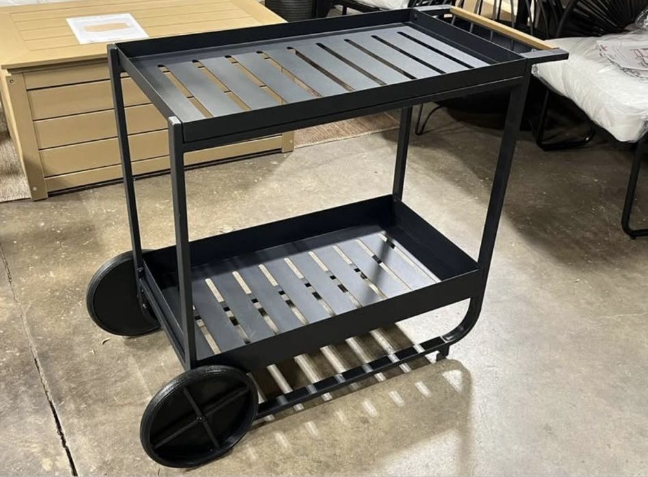 Henning Patio Bar Outdoor Serving Cart Black - Threshold™