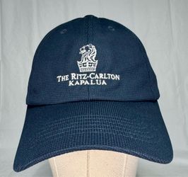 The Ritz Carlton Kapalua Maui Hawaii Navy Blue Embroidered Hat Cap L/XL NWOT