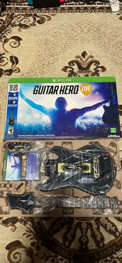 Brand New Guitar Hero Live Bundle Microsoft Xbox One Game, Guitar, Dongle & Strap