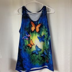 Medium Designer Misslook Multicolor Butterfly Tank Top