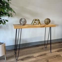 Solid wood console entryway table