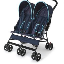 New In Box / Delta LX Side By Side Double Stroller / Dark Blue