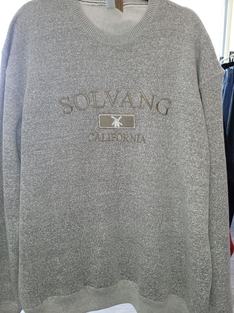 Gray Terrycloth 'Solvang California' Sweatshirt, Size XL 