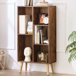 Wooden 7 Cube Book Shelf Storage Organizer 