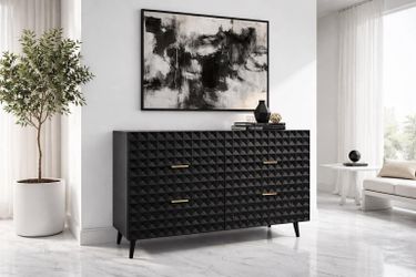 6 Drawer Dresser with Diamond Pattern,  Storage Cabinet TV Stand,  G-1