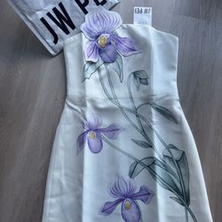 JW PEI White and Purple Floral Mini Dress