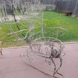 Iron Peacock Rocking Chair 