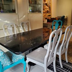 Complete Dining Set - Table, Storage Buffet Plus 6 Chairs