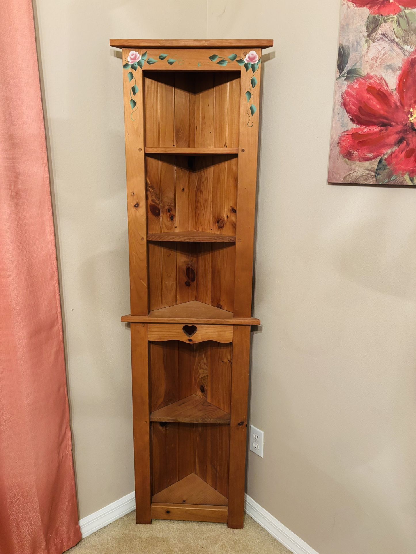 Corner wood cabinet