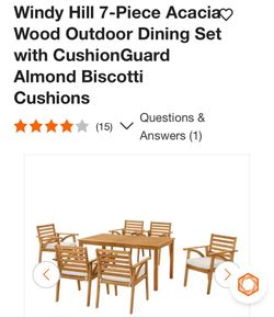 Outdoor Dining Set 6 Chairs and Table Brand New in Box