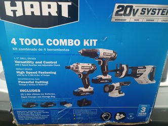 Brand New Hart 4 Tool 20v Combo Kit