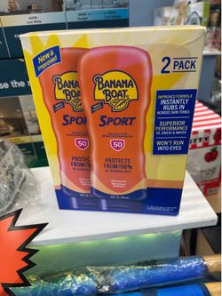 Banana Boat Sport Sunscreen Lotion, SPF 50, 10 Oz Each, Twin Pack