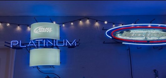 Bud light platinum neon bar sign