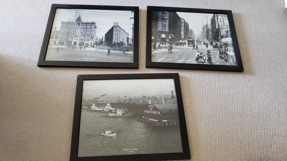 Vintage Seattle Photographs Set Of 3