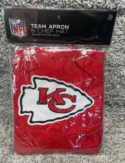 Kansas City Chiefs NFL Team Apron & Chef Hat One Size Fits Most Adults Tags