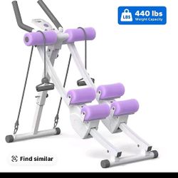 Dual Track Adjustable Ab Trainer Machine with LCD Monitor