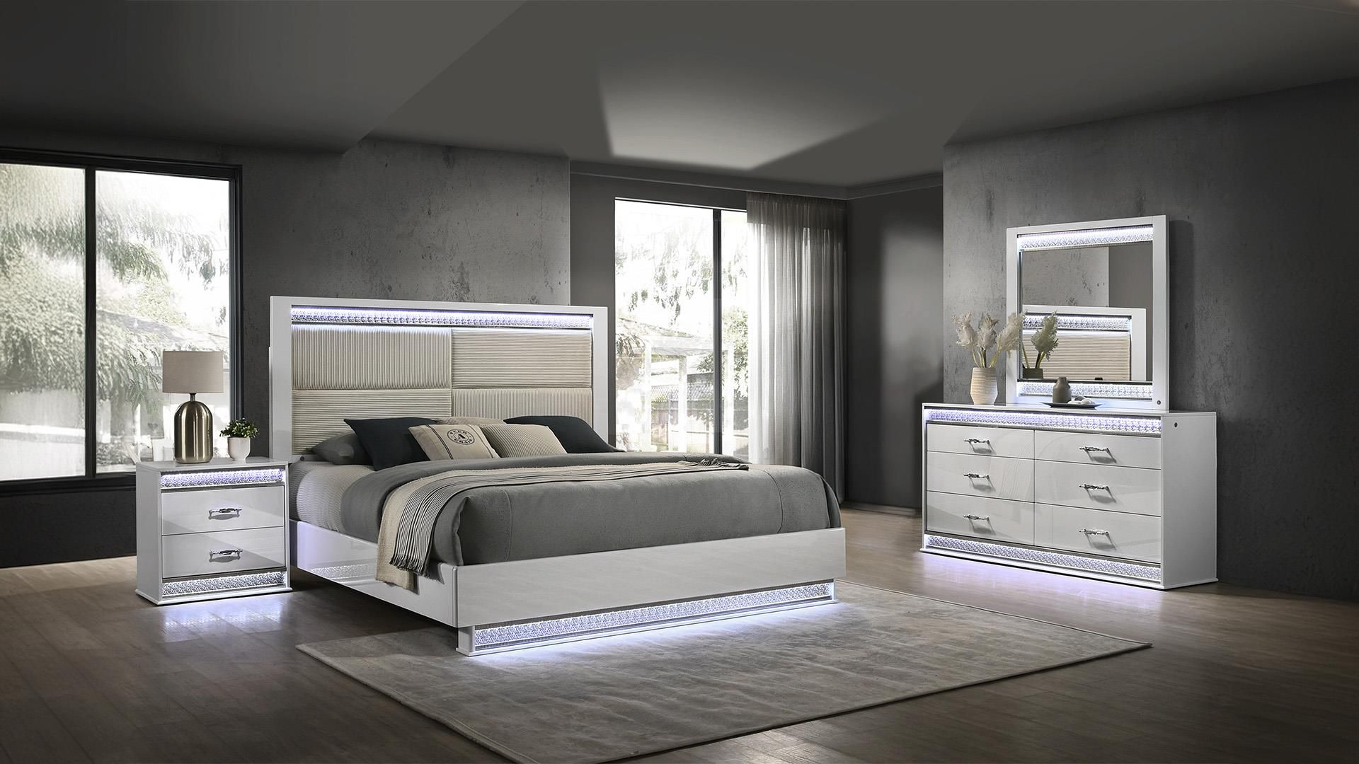 WINTER SALE GLAM LED QUEEN BEDROOM SET NO CREDIT NEEDED FINANCE AVAILABLE