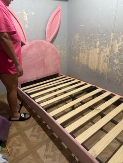 Pink twin size bed