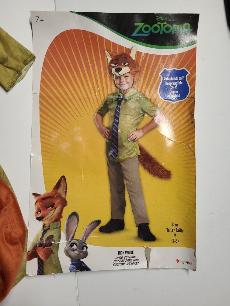 Zootopia Nick Wilde Fox Costume No Tail Halloween