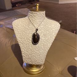 Beautiful Natural Grey Mother Of Pearl Pendant 925  Sterling Silver