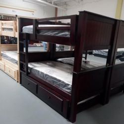 Triple Twin Bunk Bed With Mattress Included 