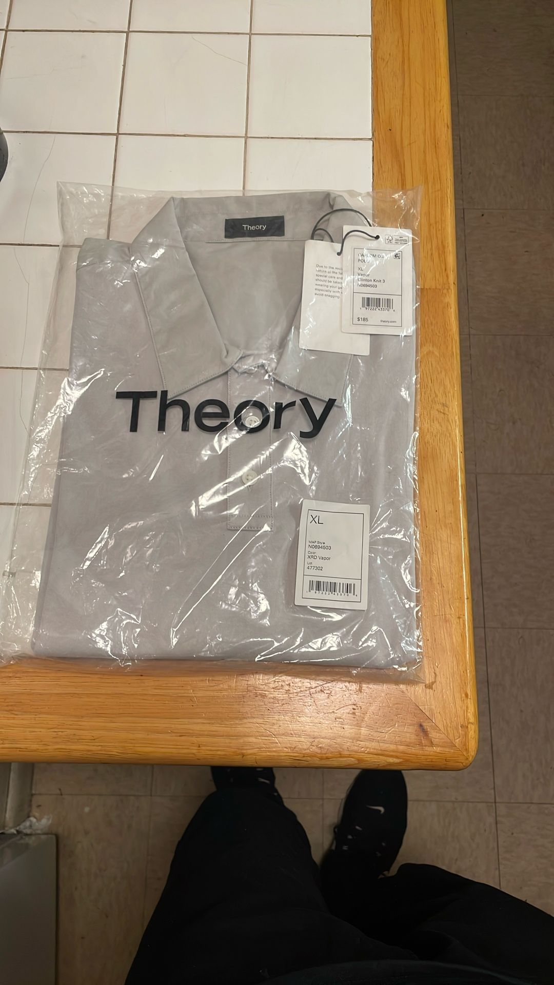 Theory Vapor Carlom Os POLO XL Long Sleeves
