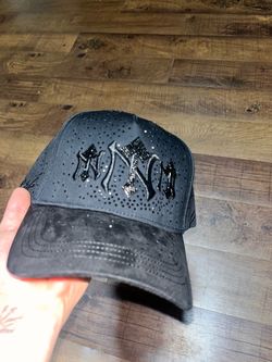 Black Rhinestone NYC Trucker Hat