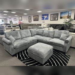 corduroy sectional sofa with ottoman