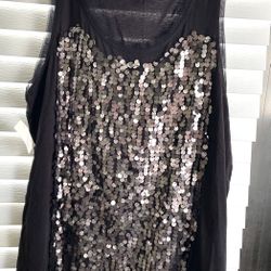 Simply Vera - Vera Wang - Sleeveless Sequined - Black - Women's Top - Size XL