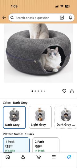 Cat cave donut /tunnel bed