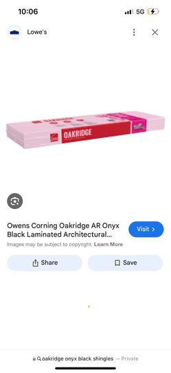Owen’s Corning Oakridge Onyx black Shingles