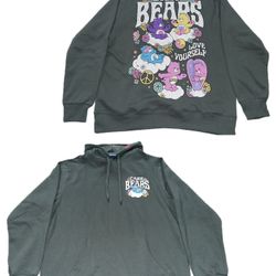 Care Bears Green Pullover Hoodie Sweatshirt Adult L,XL & 2XL New