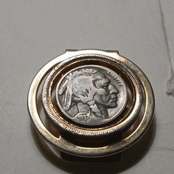 Vintage Money Clip, W/Buffalo Nickel 