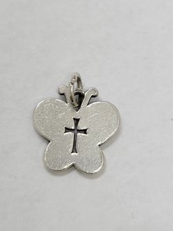 Retired James Avery Crosslet Butterfly silver Charm